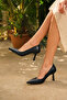 Sindirel Women's Heeled Shoes - Navy Blue - 4
