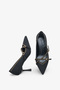 Telina Women's Heeled Shoes - Black Nubuck - 4