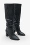 Women's Pointed Toe Thick Heeled Boots Nilpa Black - 3