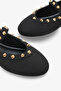 Foladee Women's Strappy Ballerinas - Black Nubuck - 4