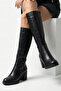 Modela women's genuine leather heeled boots - black - 6