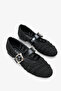 Anjali Women's Knitwear Ballet Flats - Black - 3