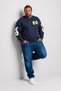 Large Size Crew Neck Sweat Double Face Pike Eo 25703 Navy Blue - 2