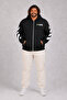 Large Size Hooded Zippered 3Ip Sweat Mg 25718 Black