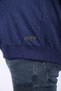 Large Size Sweatshirt Crew Neck Leather Arma 22703 Navy Blue - 3