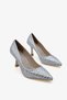 Dica Women's Evening Dress Shoes with Stone Heels - Silver Stone - 3