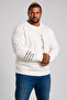 Large Size Crew Neck Sweat Double Face 25707 Ekru - 2