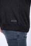 Large Size Sweatshirt Crew Neck Leather Arma 22703 Black - 3