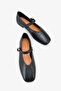 Giela Women's Genuine Leather Ballerinas - Black - 3