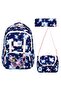 Ultra Luxurious Charmy Butterfly Embroidered Girls' Primary School Bag with Back Support, Thermal Lunch Box and Pen Holder - 2