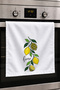 Hand Drying Towel 30X50Cm Cotton Absorbent Checkered Lemon for Kitchen, Oven
