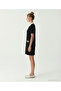 Plain Shirt Collar Short Sleeve Dress - 4