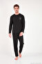 Ultra Soft Minimal Embroidery Long Sleeve Pajama Set Men's Pajama Set 6575009 - 2