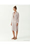 Plain Shirt Collar Long Sleeve Dress - 3