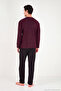 Soft Textured Buttoned Crew Neck Pajama Set Men's Pajama Set 6575011 - 7