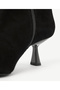 Suede Pointed Toe Mid-Heel Boots - 5
