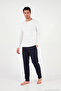 Elastic Waist Flat Leg Soft Textured Fleece Pajama Bottoms Men's Pajama Bottoms 6098001 - 3