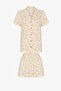 Ecru Bloom Shirt Shorts Pajama Set - 4