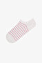 5 Pairs of Toeless Cotton Colorful Striped Patterned Sneaker Socks - 3