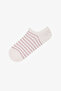 5 Pairs of Toeless Cotton Colorful Striped Patterned Sneaker Socks - 6