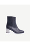 Leather Heeled Boots with Metal Heels