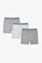 Men's Soft Grid Geometric Patterned 3-Piece Boxer