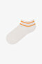 Boy's Marsmelov Double Striped Polka Dot Patterned 4 Pairs of Booties Socks - 5