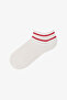 Boy's Marsmelov Double Striped Polka Dot Patterned 4 Pairs of Booties Socks - 3