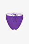 Purple Melitona Textured Mid-Waist Bikini Bottom - 6