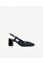 Open Back Knitwear Leather Heeled Shoes