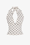 Polka Dot Li Halter Neck Cotton Lu Top - 6