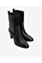 Soft Leather Heeled Boots with Rubber Detail - 4