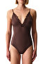 Brown Valeria Deep V-Neck Swimsuit - 3