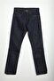 Men's Regular Fit Regular Cut 100% Cotton Navy Blue Jean Trousers - 2