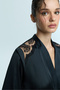 Black Ange Lace Long Sleeve Dressing Gown - 2