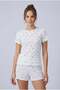 Women's 100% cotton eyelet knit pajama set - blue