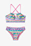 Girl's Wave Halter Striped Bikini Set