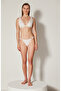 White Rita Triangular Bikini Set with Mesh Detail on the Shoulders-Free Masur Collection - 2