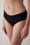 Traceless Black Fit Ribbed Low Waist Hipster Panties