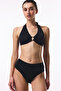 Black High Shirred Bikini Bottom - 3