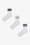Boy's Lines 3-Piece Tennis White Sock Socks