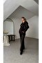 Buttoned Sleeve, Front Veer Detail, Lined Jacket and Trousers Set - 6