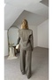 Buttoned Sleeve, Front Veer Detail, Lined Jacket and Trousers Set - 4