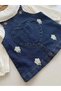 Floral Denim Gilet Dress 2-Piece Baby Girl Set - 2