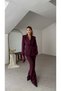 Buttoned Sleeve, Front Veer Detail, Lined Jacket and Trousers Set
