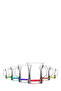 Zen Glass Mug for 6 Persons 225 ml Mixed Color with Handle (Coffee/Tea Cup)