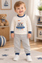 Baby Set 100% Cotton Long Sleeve Printed Top and Bottom