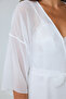 Off White Bridal Charming Short Sleeve Bridal Dressing Gown - 2