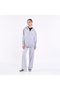 Women's Gray Regular Fit Basic Elastic Waist Hooded Oversize Seasonal Bottom Top Tracksuit Set - 2
