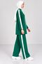 Women's Circular Neckline Tricot Suit with Striped Detail and 2-Piece Pants - 5